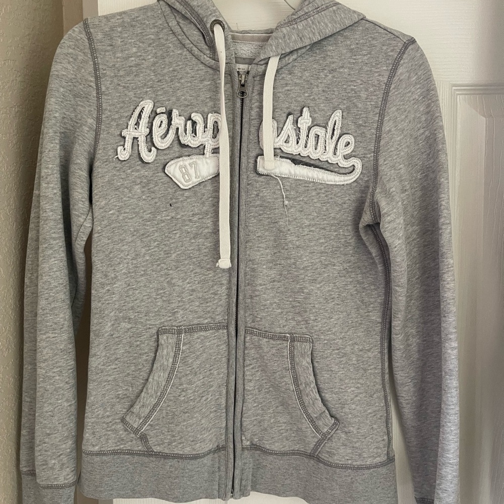 Aeropostale Gray Zip-Up Hoodie